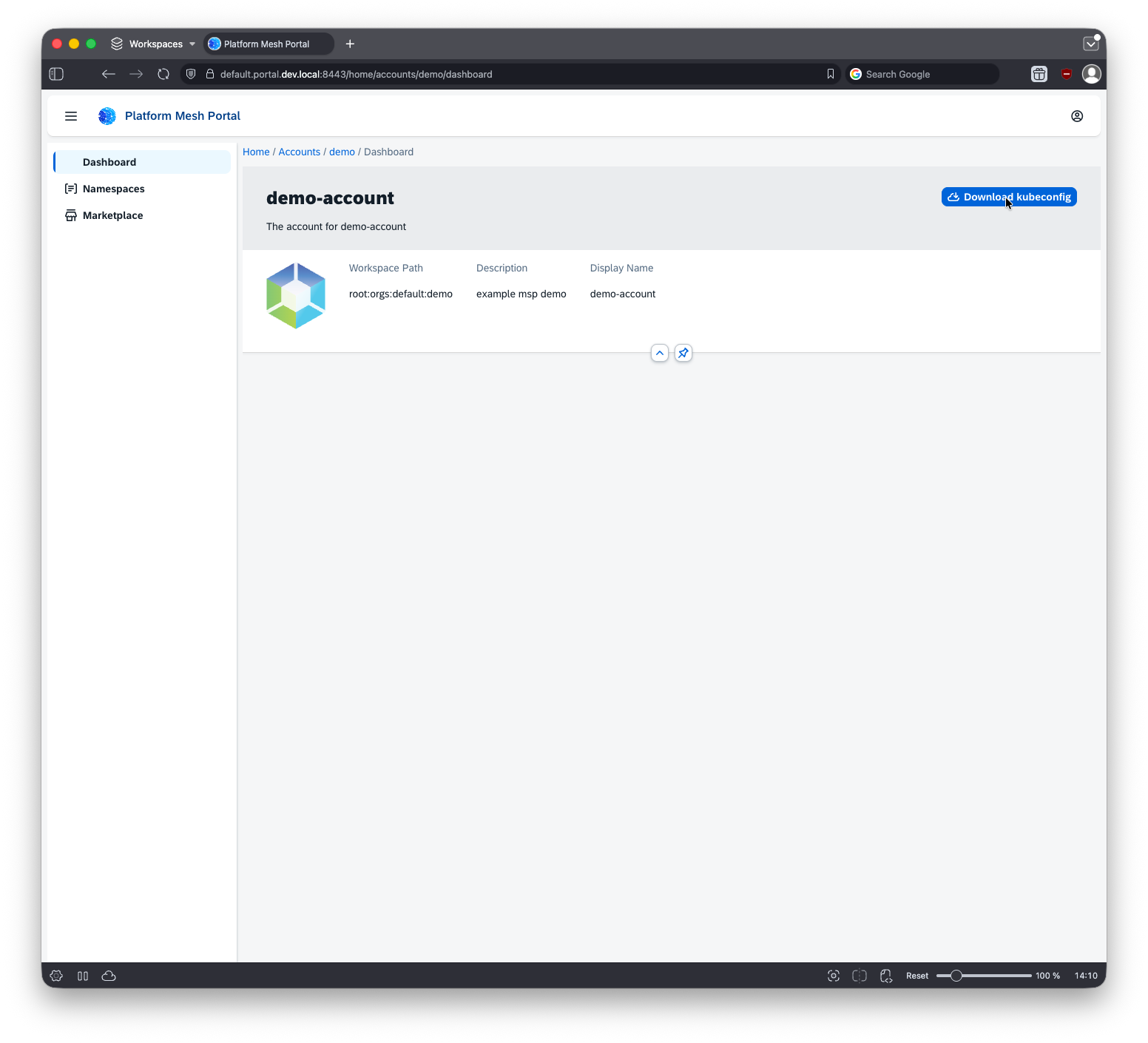 Platform Mesh Demo Kubeconfig