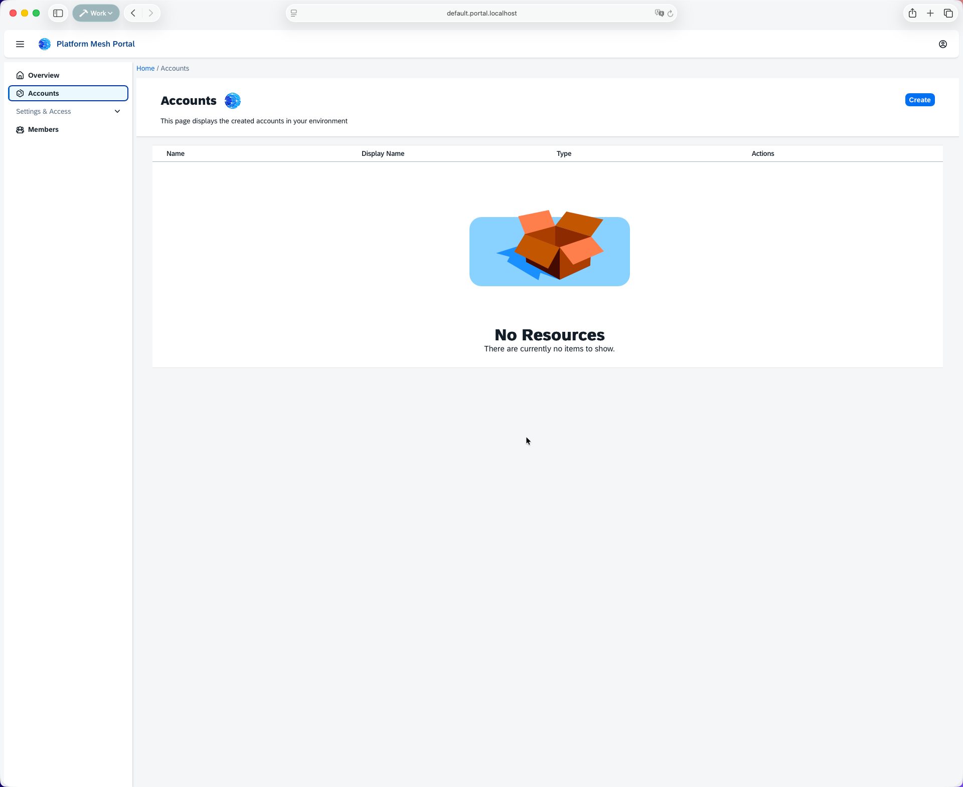 Platform Mesh Accounts