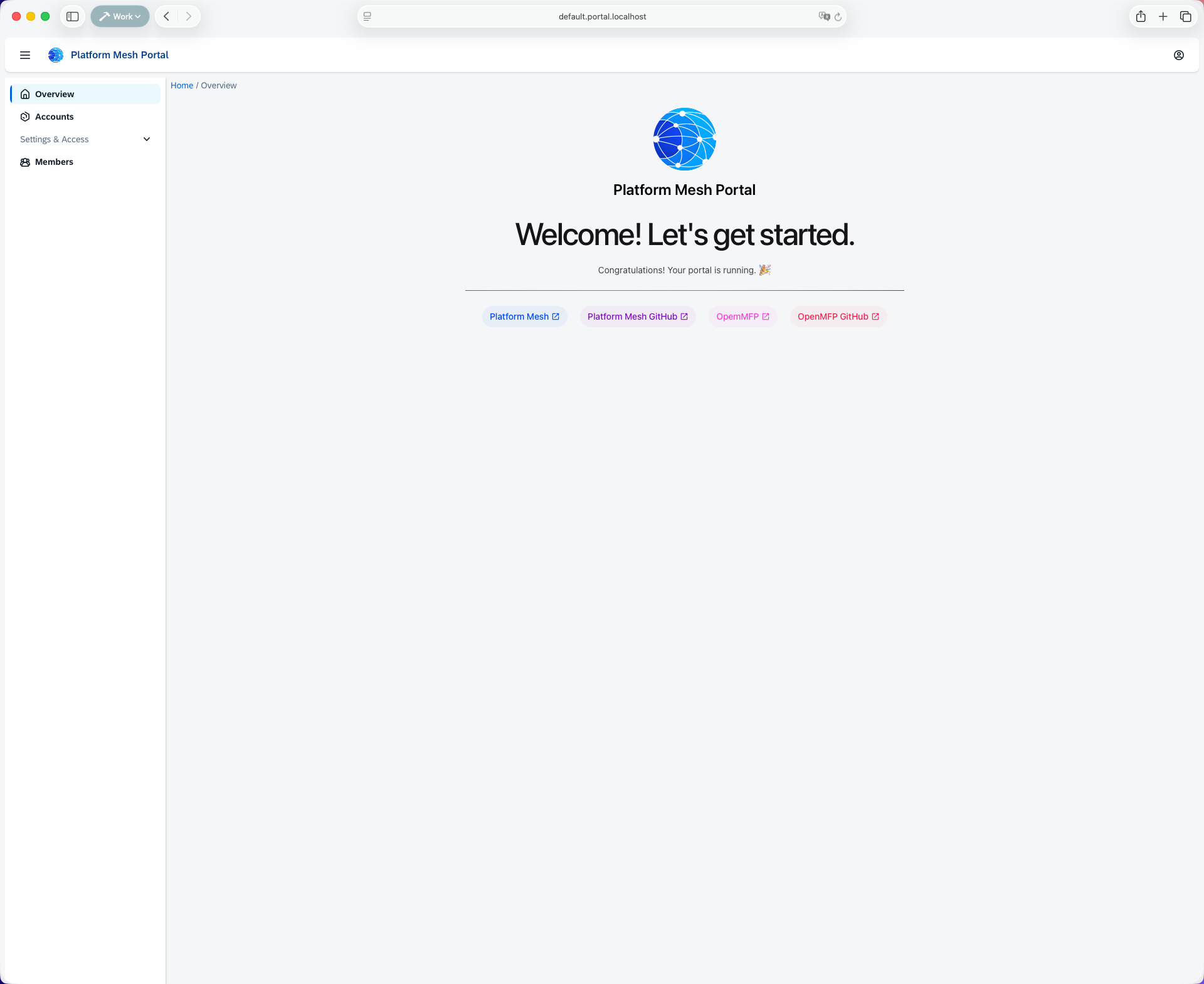 Platform Mesh Portal UI