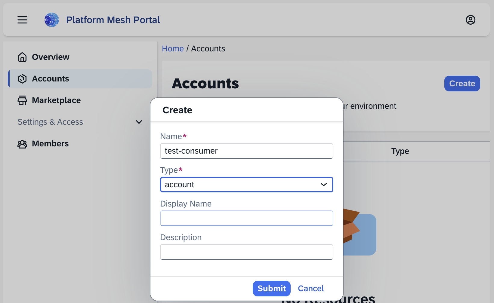 Platform Mesh Account