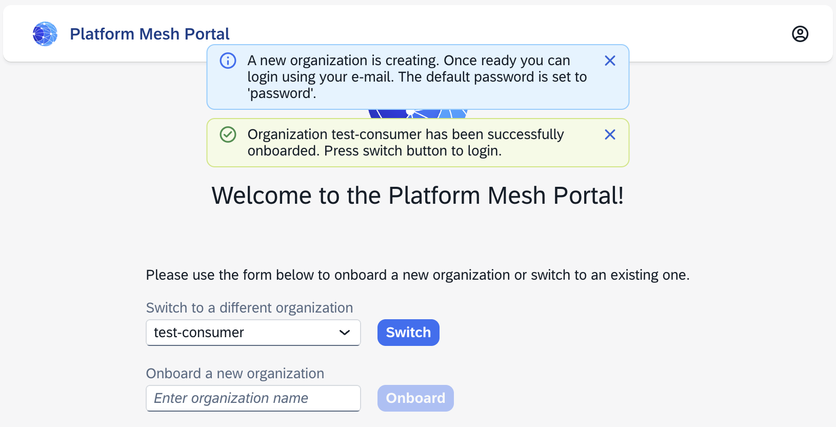 Platform Mesh Login